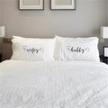 One Bella Casa One Bella Casa 73939PCE59 15 x 19 in. Wifey and Hubby Pillowcases - Black; set of 2 73939PCE59